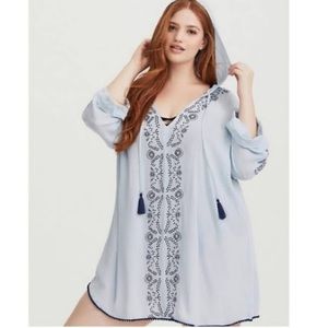 Torrid Embroidered Floral Hooded Tunic
